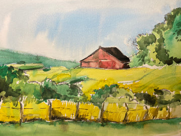 Red Barn in Rolling Hills