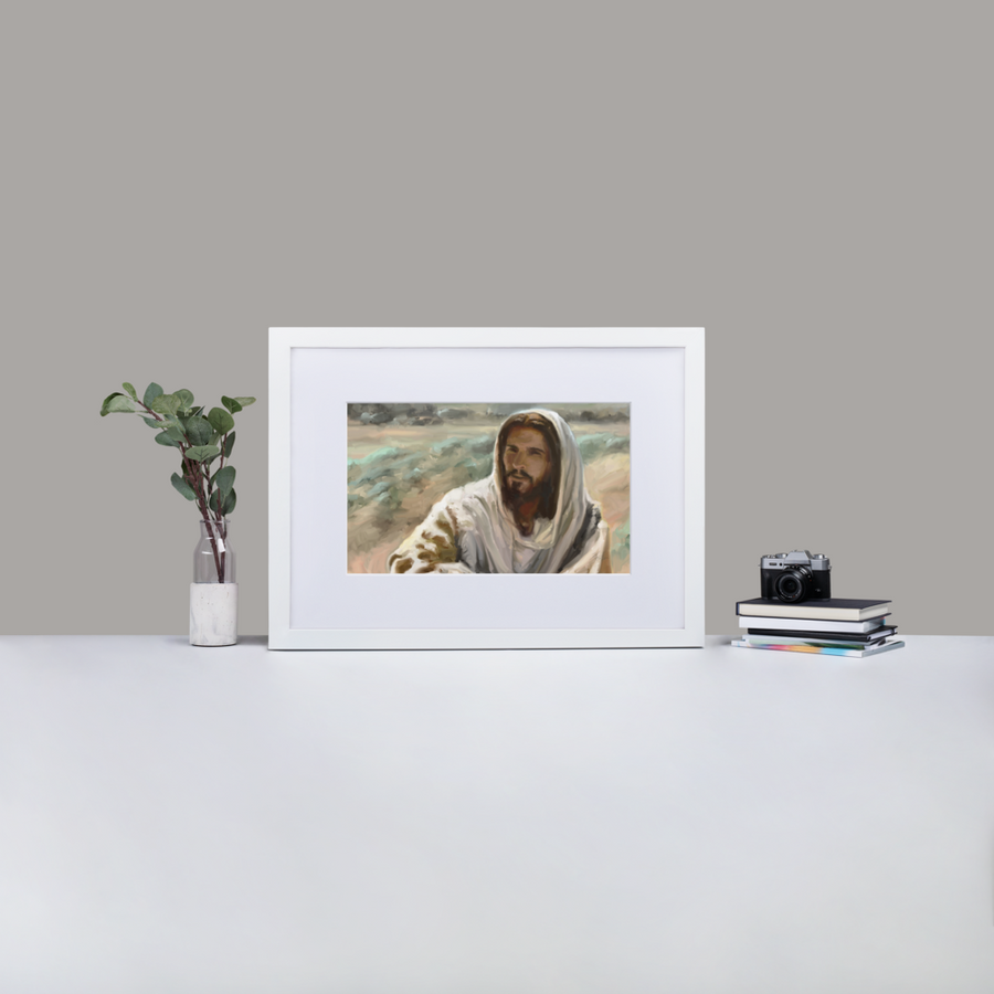Christ in The Desert - Framed Fine Art Print