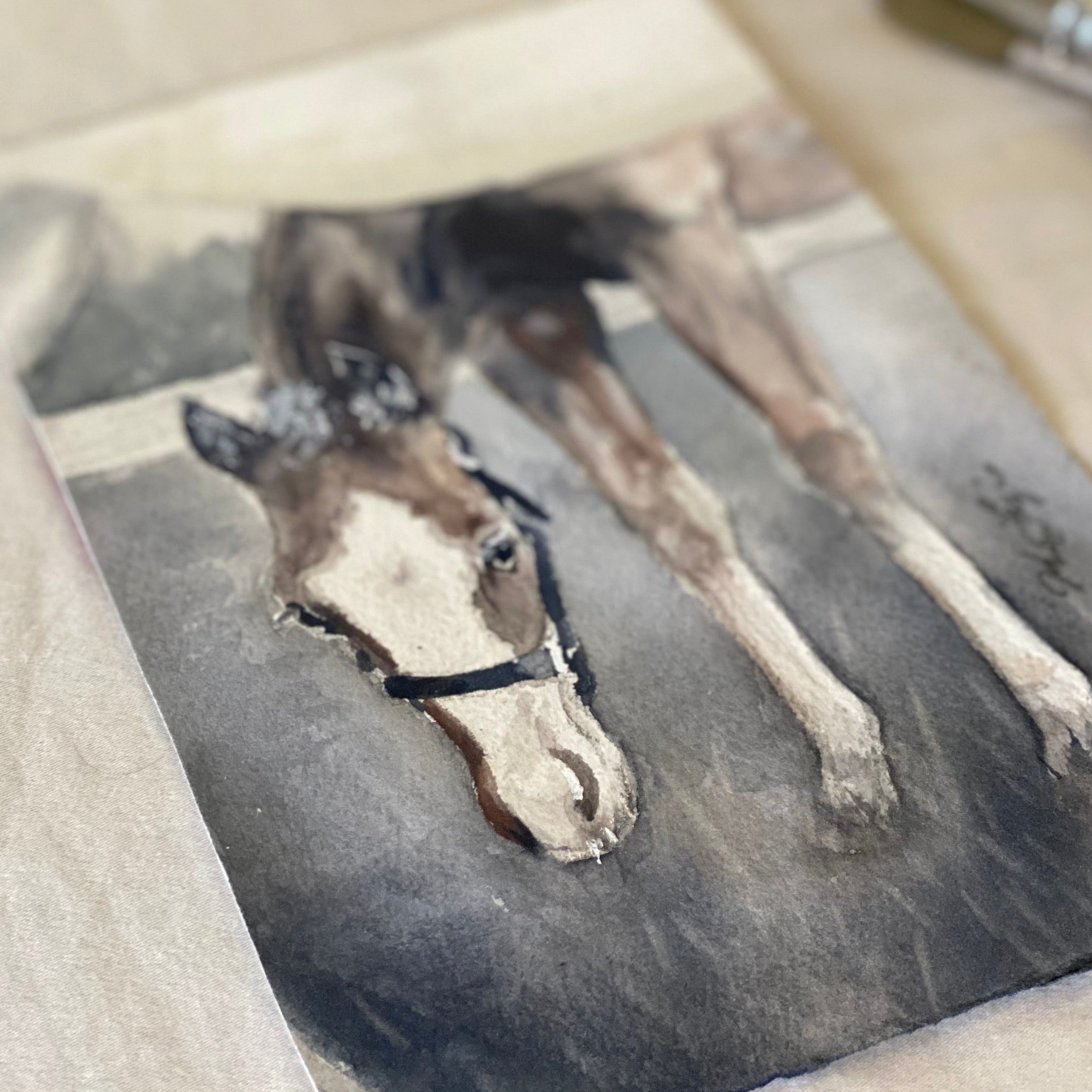 Gray Foal Under Mama