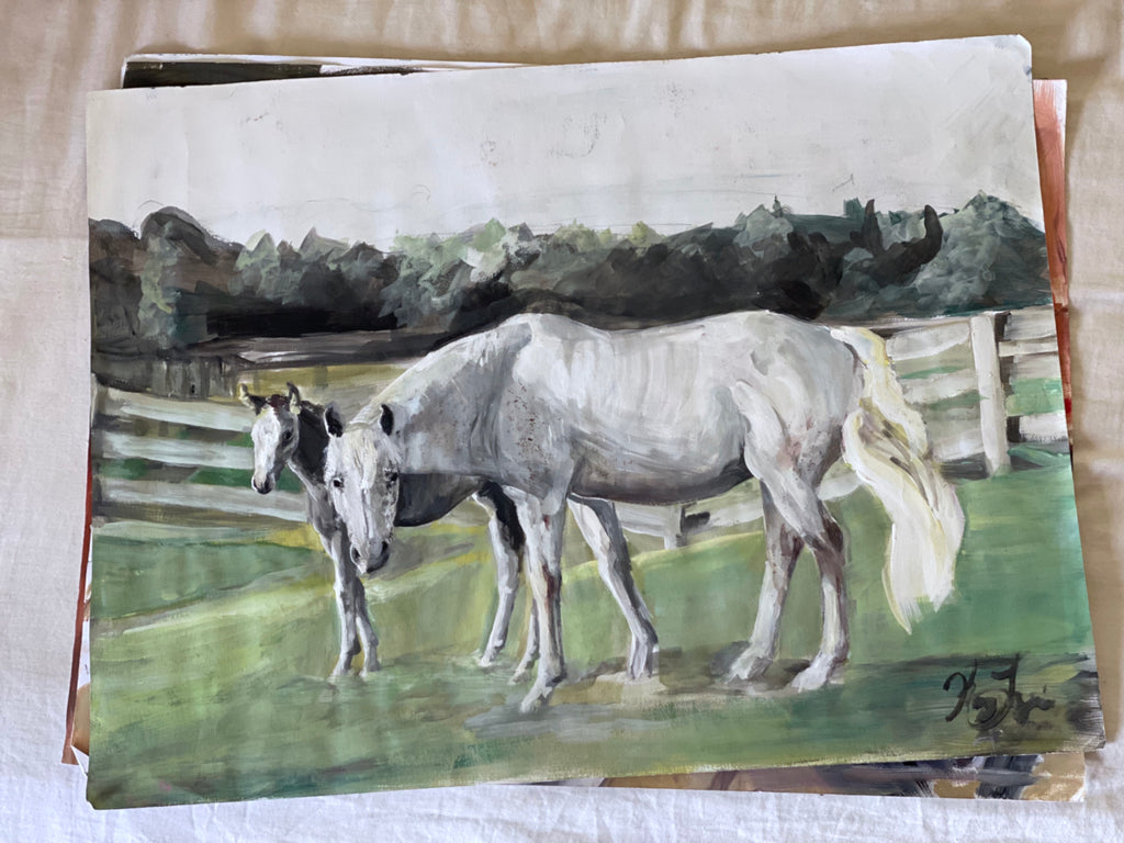 Few Spot Mare and Foal in Pasture