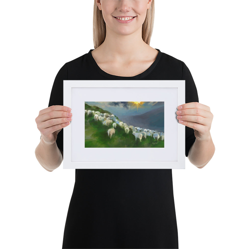 The Flock and Star - Framed Fine Art Print