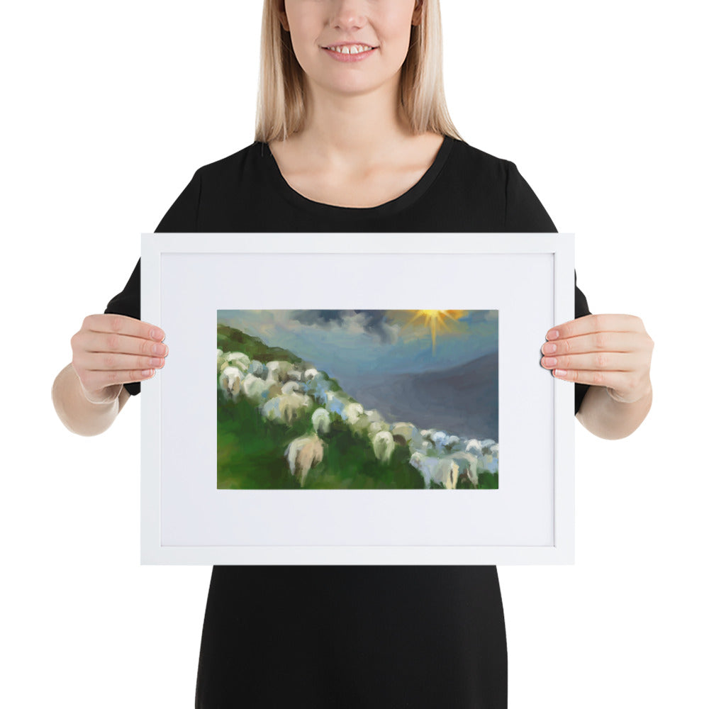 The Flock and Star - Framed Fine Art Print