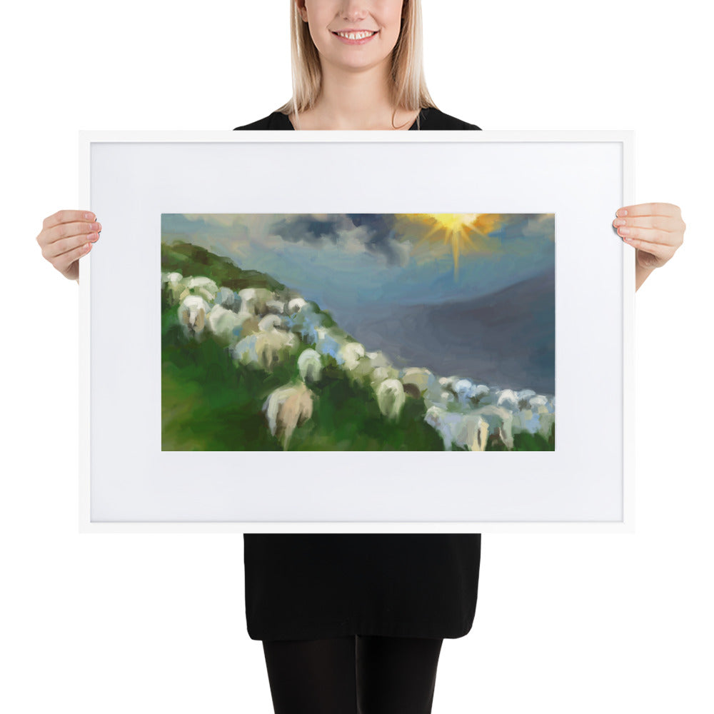 The Flock and Star - Framed Fine Art Print
