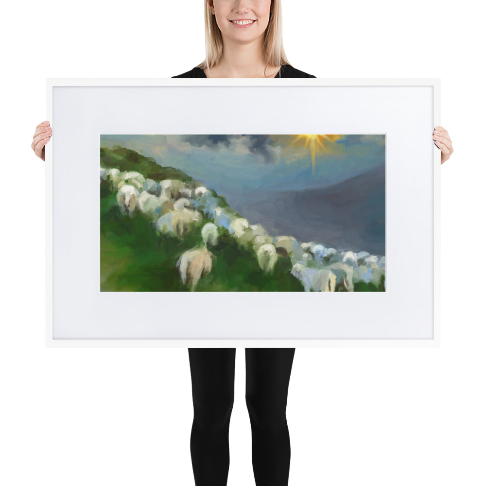 The Flock and Star - Framed Fine Art Print